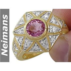 USGL Certified 1.00 ct White Sapphire Cocktail Ring 14k