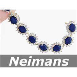 Gem 5.75 ct Certified Tanzanite & Diamond Bracelet 14kt