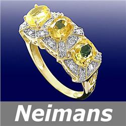 Antique 2.50 ct Certified Sapphire & Diamond Ring 14kt