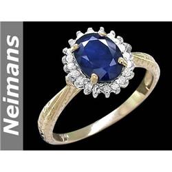 Finest 3.00 ct Certified Amethyst & Sapphire Ring 14kt