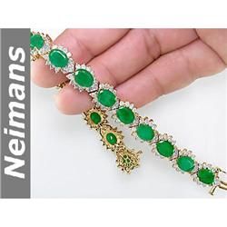 USGL Certified Gem 17.75 ct Sapphire Bracelet 14kt Gold