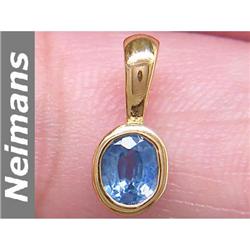Neimans .75 ct Ceylon Sapphire Pendant 14kt Gold USGL