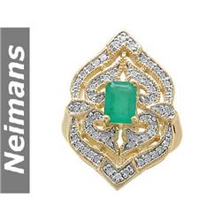 Neimans Certfied .75 ct Gem Sapphire & Diamond Ring 14K