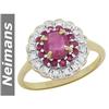Image 1 : Certified 1.50 ct Ruby & Diamond 3 Stone Ring 14kt Gold