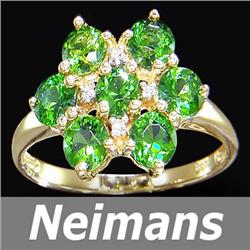 USGL Certified 1.50 ct Apatite & Diamond Ring 14kt Gold