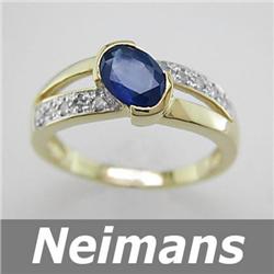 Men's Certified 1.50 ct Sapphire & Diamond Gents Ring