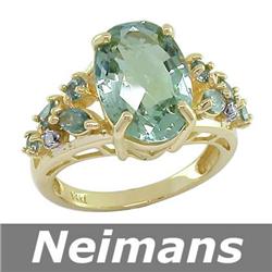 Vintage 5.75 ct Amethyst, Sapphire & Diamond Ring 14kt