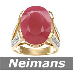 Gem Certified 14.00 ct Ruby & Sapphire Ring 14kt Gold