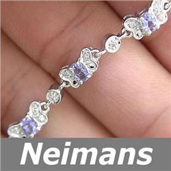 Certified 3.00 ct Tanzanite & VS Diamond Bracelet 14kt