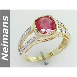 USGL Certified 2.75 ct Gem Ruby & Diamond Ring 14k Gold