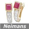 Image 1 : Neimans Certified 1.00 ct Ruby & Diamond Earrings 14k