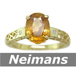 Fine 4.00 ct Certified Yellow Zircon & VS Diamond Ring