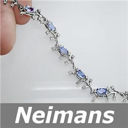 Certified 5.75 ct Tanzanite & VS Diamond Bracelet 14kt