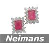 Image 1 : USGL Certified 2.25 ct Ruby & Diamond Stud Earrings 14K