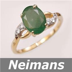 Vintage 1.75 ct Emerald & VS Diamond Ring 14k Certified