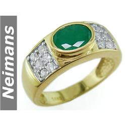 Vintage 1.50 ct Certified Emerald & VS Diamond Ring 14k