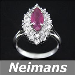 Neimans 2.25 ct Certified Ruby & VS Diamond Ring 14kt