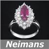 Image 1 : Neimans 2.25 ct Certified Ruby & VS Diamond Ring 14kt