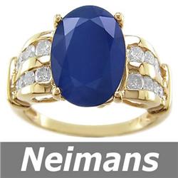 Antique 4.50 ct Certified Sapphire & Diamond Ring 14kt