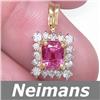 Image 1 : Certified 1.75 ct Pink Tourmaline & VS Diamond Pendant