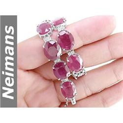 USGL Certified 73.00 ct Ruby & VS Diamond Bracelet 14kt