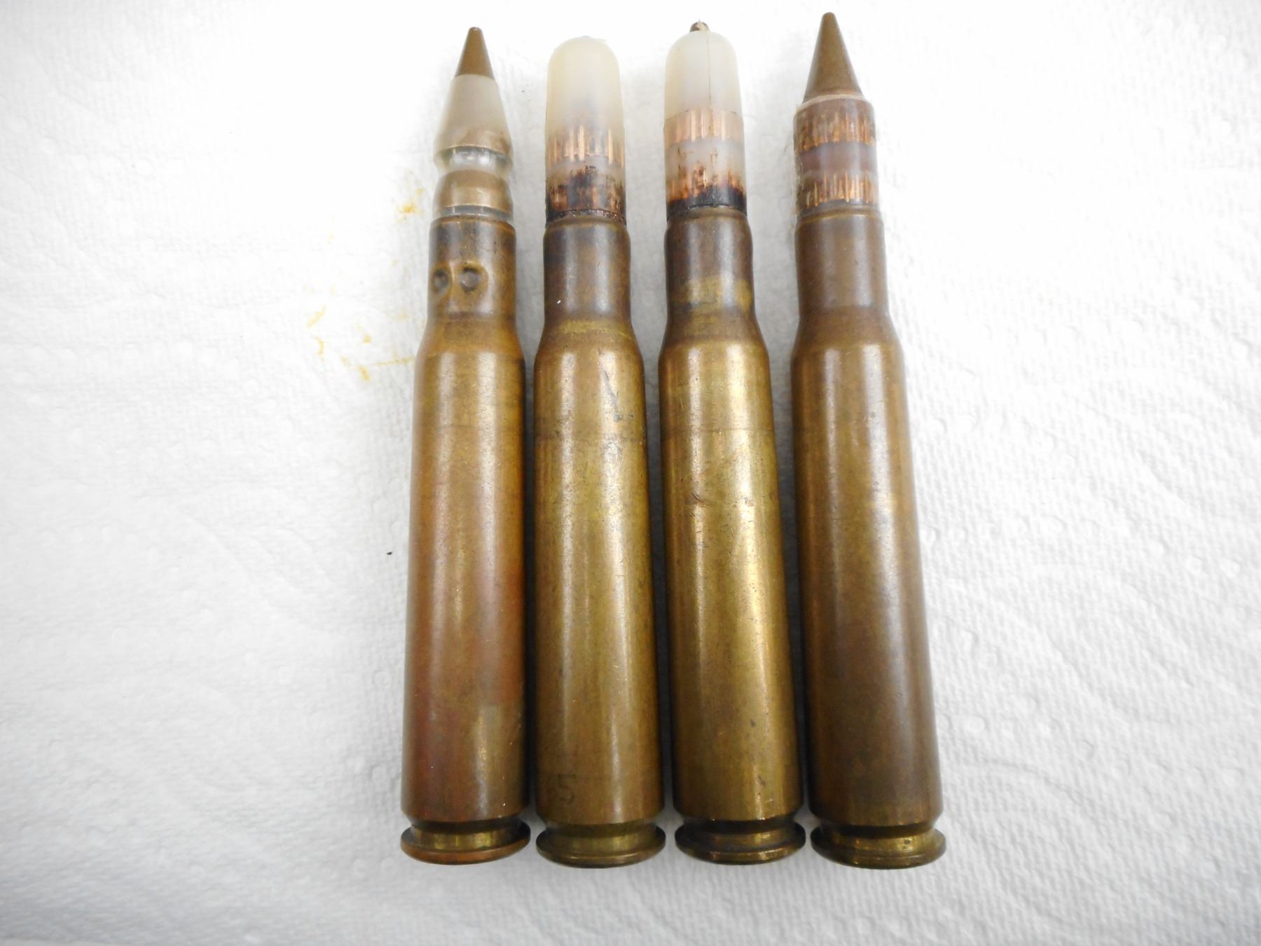 Anti Tank Rifle Bullet Vs 50 Cal 5 .50 Bmg Assorted Ammo Lot, Us Manufactured, Various Dates, Multi Ball Rnds
