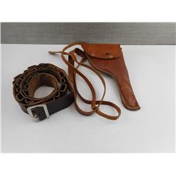 LEATHER AMMO BELT + HOLSTER