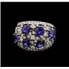 Image 2 : 14KT White Gold 2.34 ctw Sapphire and Diamond Ring