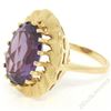 Image 6 : Vintage 14kt Yellow Gold Oval Synthetic Alexandrite Ring w/ Textured Halo