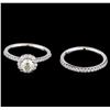 Image 2 : 1.15 ctw Diamond Wedding Ring Set - 14KT White Gold