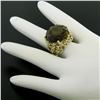 Image 8 : Estate 14kt Yellow Gold 14.13 ctw Smoky Topaz and Open Work Coral Reef Ring