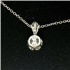 Image 6 : NEW 14k White Gold .45 ctw F VS2 Round Diamond Illusion Solitaire Pendant & Chai