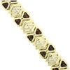 Image 2 : Vintage 14kt Yellow Gold 3.12 ctw Trillion Garnet Wide Tennis Bracelet