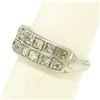 Image 5 : Platinum .65 ctw European & Single Cut Diamond Double Band Ring