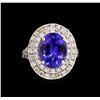 Image 2 : 14KT White Gold 5.29 ctw Tanzanite and Diamond Ring
