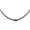 Image 2 : 19.87 ctw Emerald and Diamond Necklace - 18KT White Gold