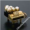Image 2 : Vintage 14kt Yellow Gold Pearl Black Onxy and Enamel Piano Sheet Music Charm Pen
