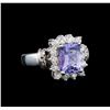 14KT White Gold 2.38 ctw Tanzanite and Diamond Ring