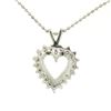 Image 6 : 14k White Gold 0.40 ctw Round Brilliant Diamond Open Heart Pendant 16" Bead Chai