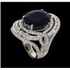 Image 4 : 9.07 ctw Sapphire and Diamond Ring - 14KT White Gold