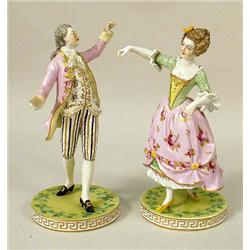 A PAIR OF POLYCHROME DECORATED GERMAN F