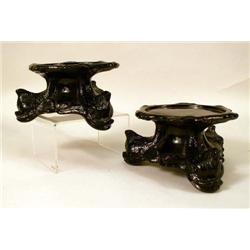 A PAIR OF GLASS STANDS