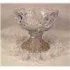 Image 1 : A BRILLIANT CUT GLASS PUNCH BOWL ON PED