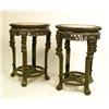 Image 1 : A PAIR OF CARVED HARDWOOD MARBLE TOP SI