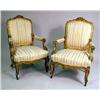 Image 1 : A PAIR OF LOUIS XV STYLE CARVED GILTWOO