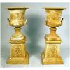 Image 1 : A PAIR OF CAST IRON GARDEN URNS