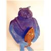 Image 2 : A BLUE GLASS CAT FORM SCULPTURE