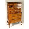 Image 1 : A GEORGE I FIGURED WALNUT HIGH CHEST OF