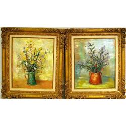 TWO OILS ON CANVAS