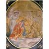 Image 2 : AN EGLOMISE AND PARCEL GILT FRAMED SILK